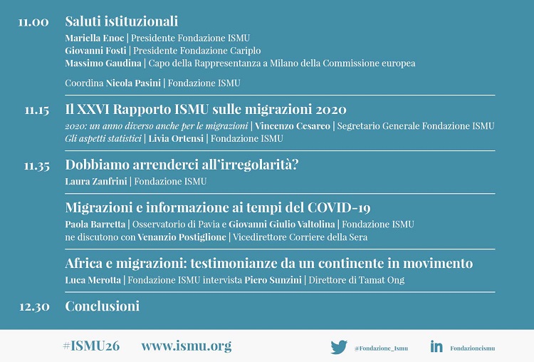 Presentazione XXVI rapporto ISMU Programma 2